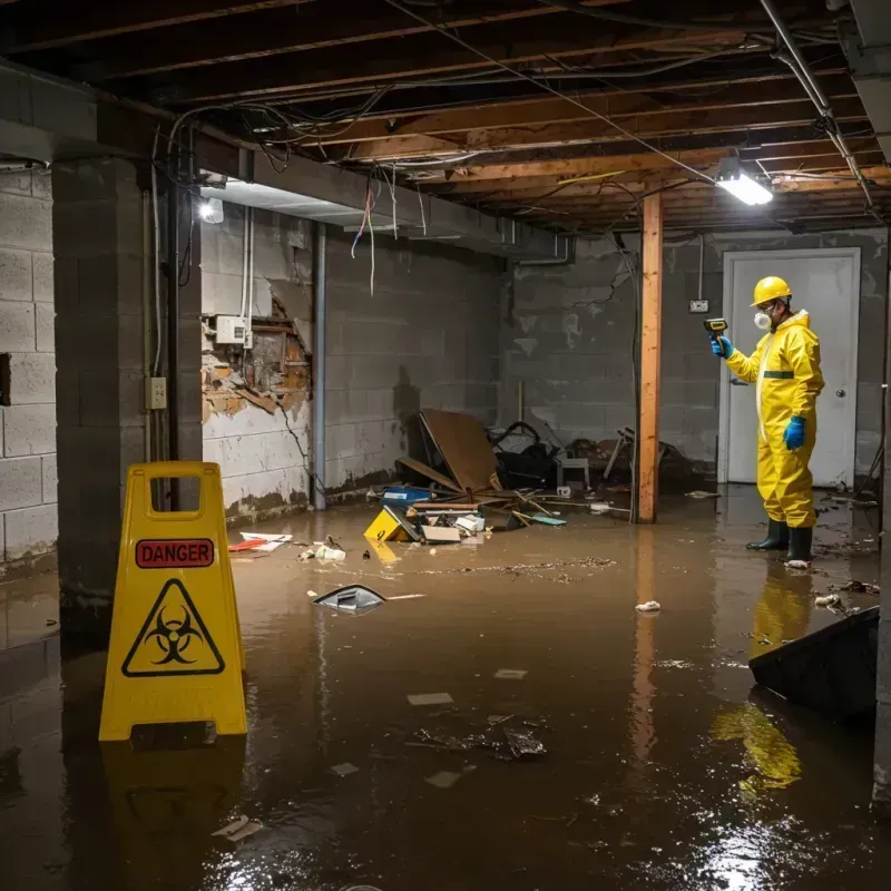 Flooded Basement Electrical Hazard in Old River-Winfree, TX Property